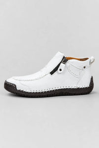 Botines De Primavera De Cuero Con Cremallera