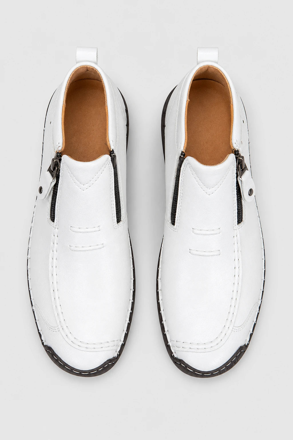 Botines De Primavera De Cuero Con Cremallera