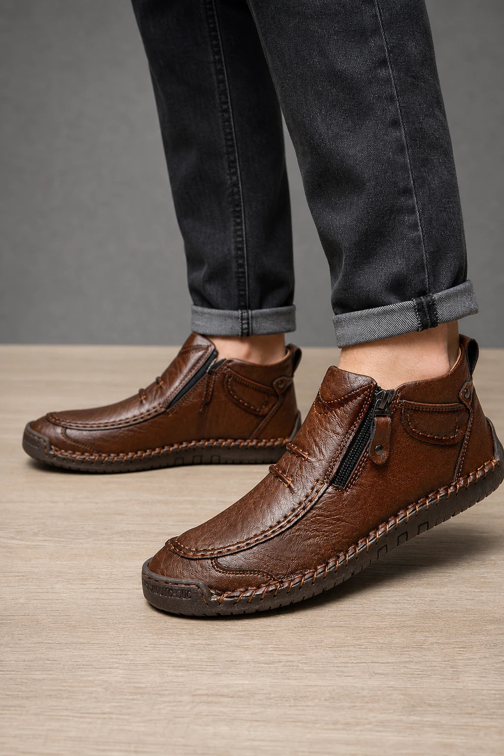 Botines Marrón De Cuero