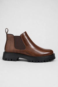 Botines Otoño Marrón De Cuero