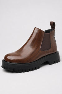 Botines Otoño Marrón De Cuero