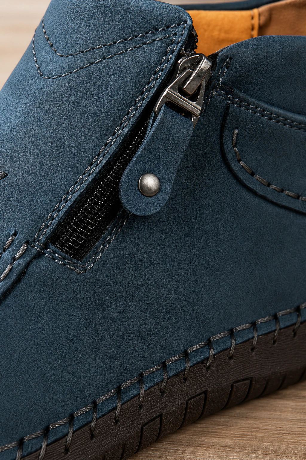 Botines PU Cuero Cremallera Lateral