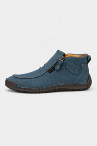 Botines PU Cuero Cremallera Lateral