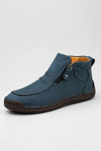 Botines PU Cuero Cremallera Lateral