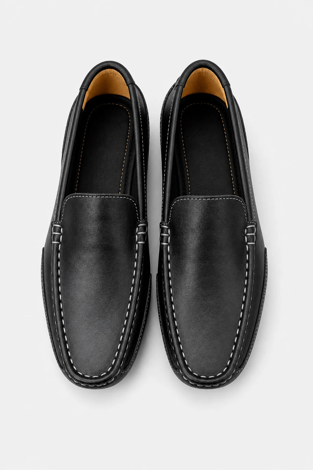 Castellanos Mocasines De Cuero Genuino Sin Cordones