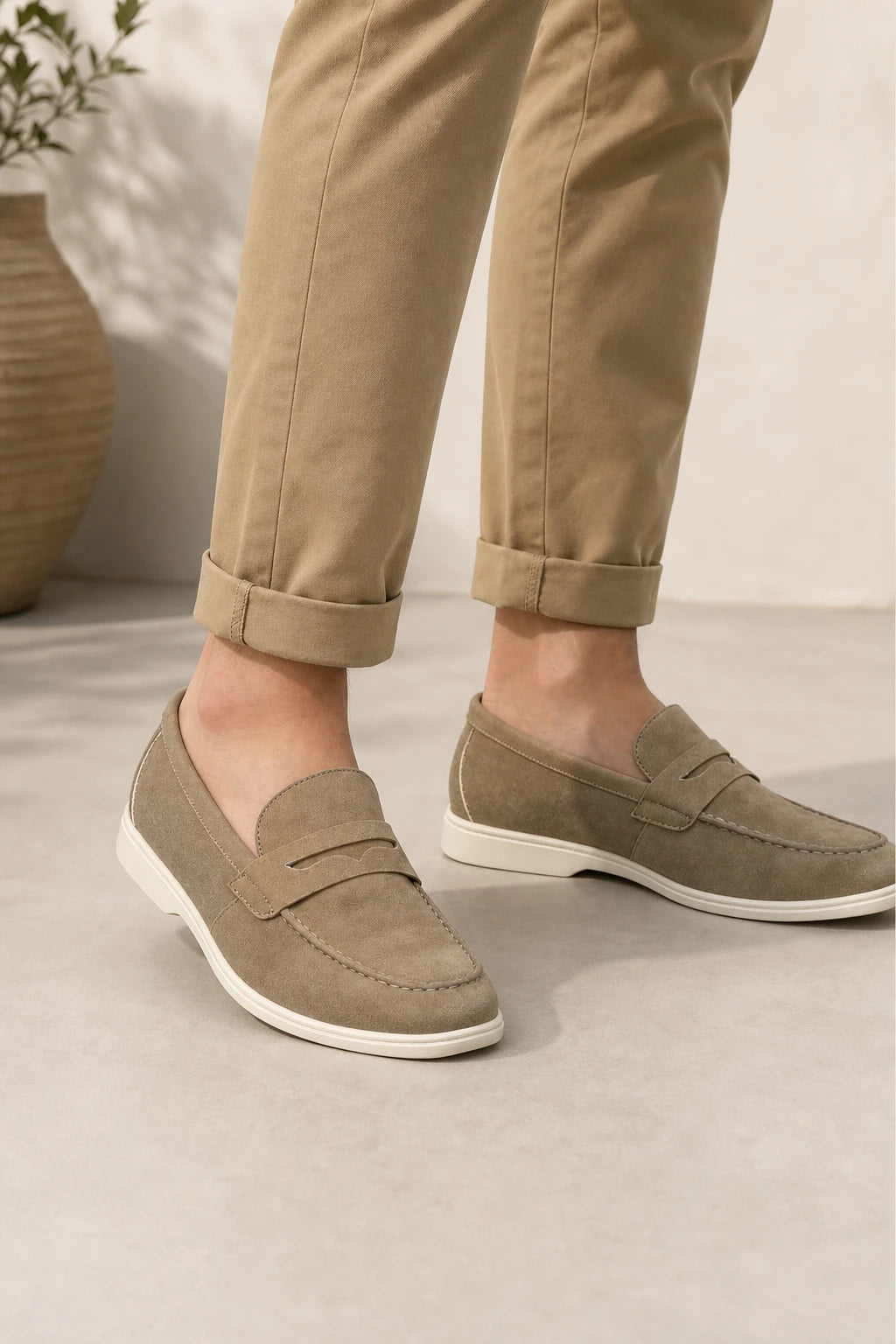 Mocasines Ante Sintético Sin Cordones
