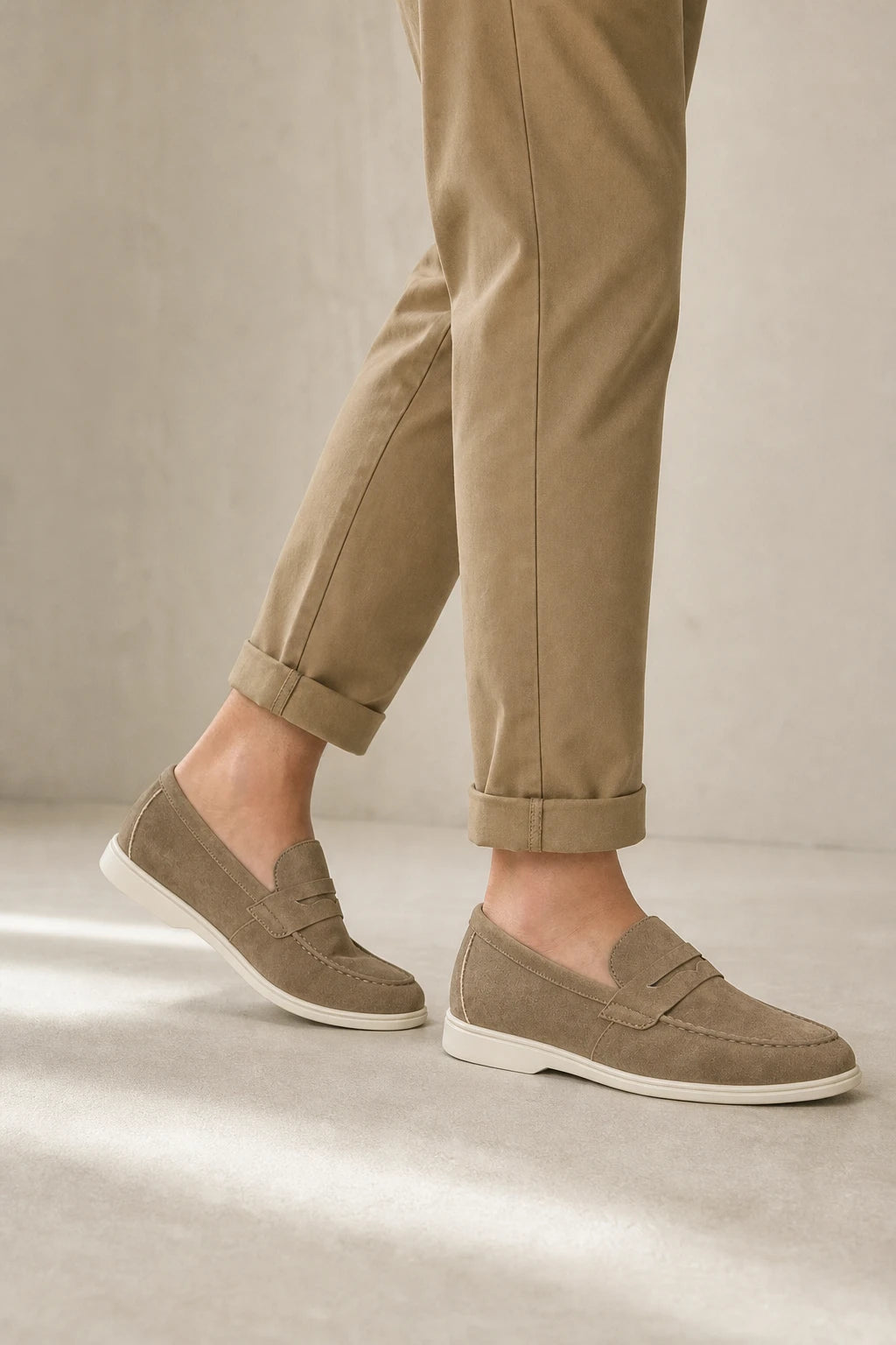 Mocasines Ante Sintético Sin Cordones