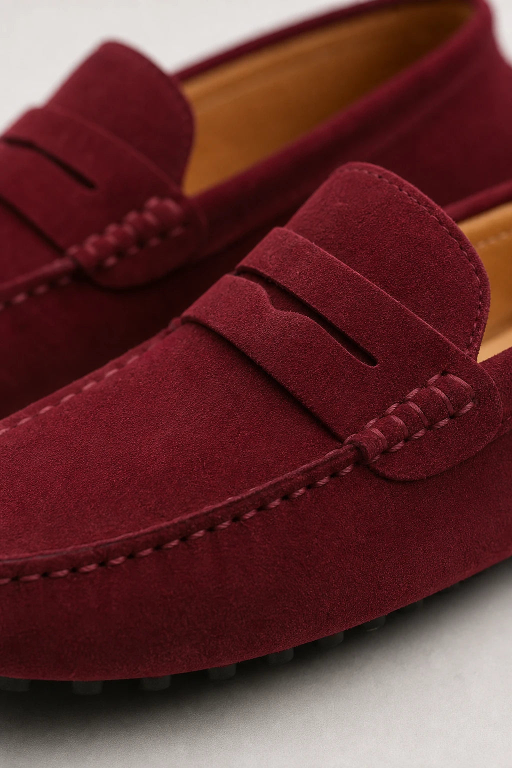 Mocasines Burdeos Hombre De Ante