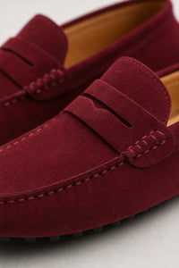 Mocasines Burdeos Hombre De Ante