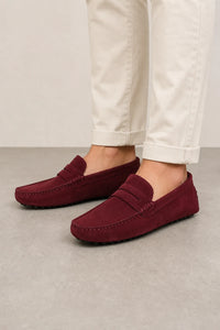 Mocasines Burdeos Hombre De Ante