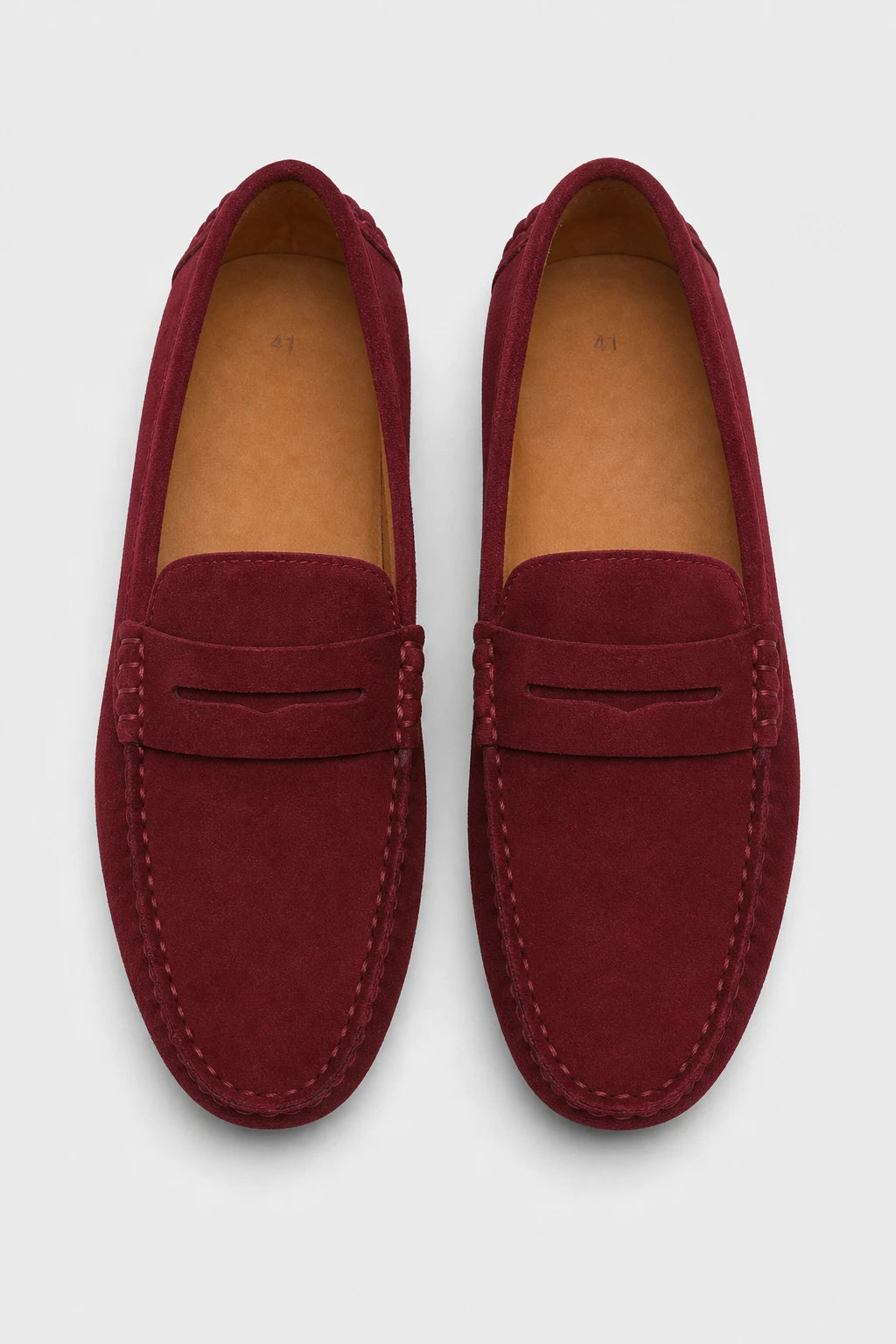 Mocasines Burdeos Hombre De Ante