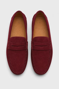Mocasines Burdeos Hombre De Ante
