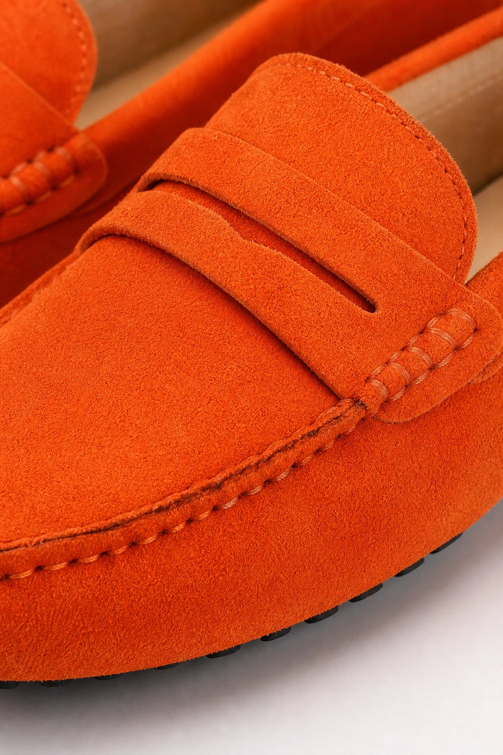 Mocasines Comodos Hombre Gamuza Naranja