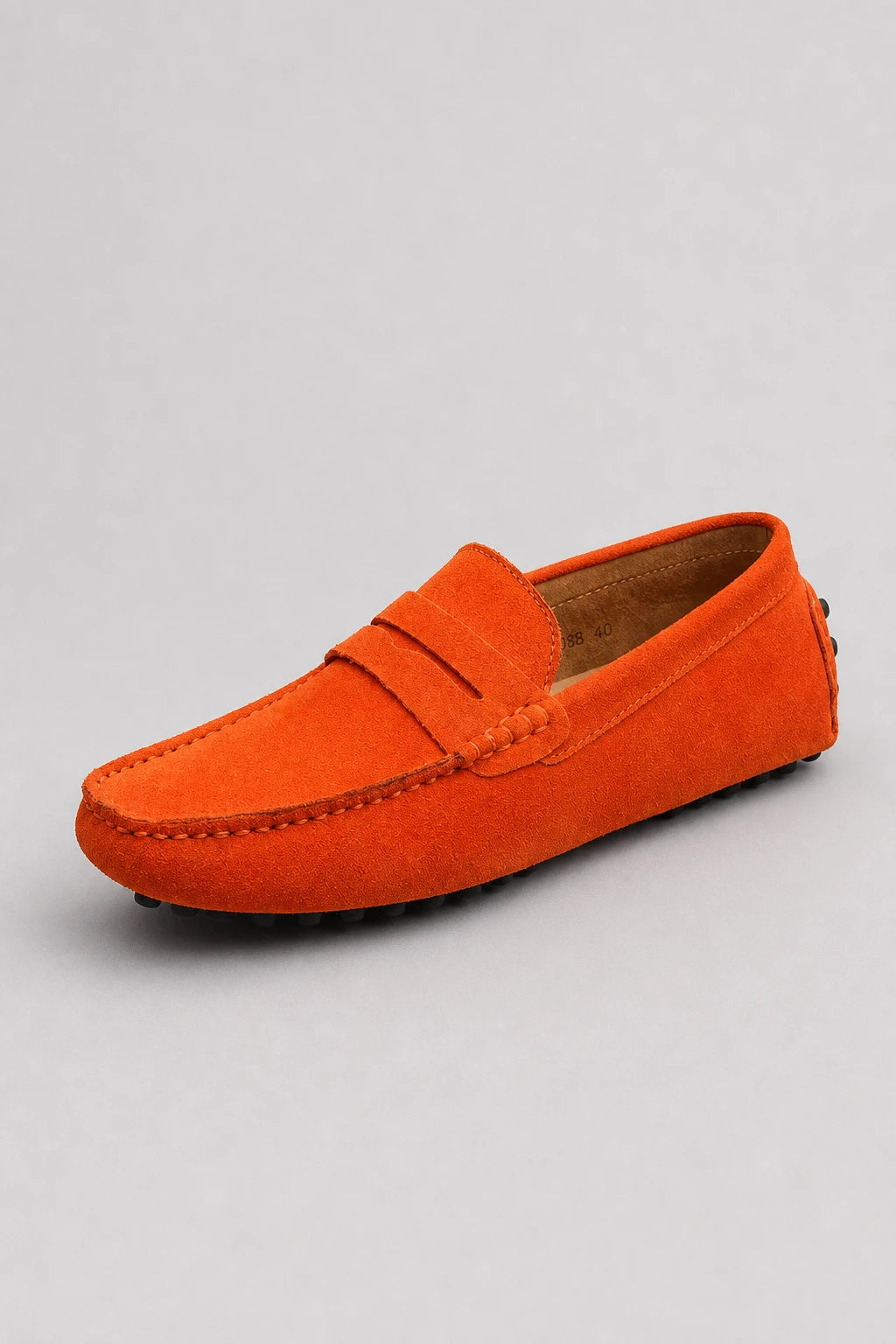 Mocasines Comodos Hombre Gamuza Naranja