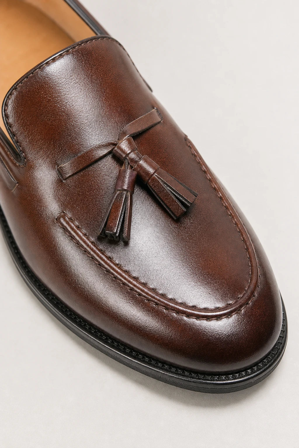 Mocasines Con Borlas Hombre Marrón