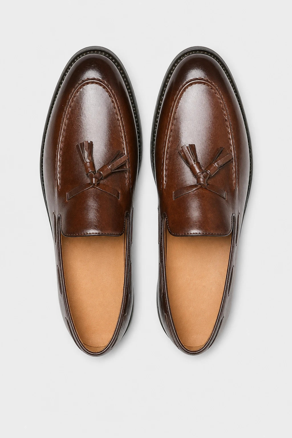 Mocasines Con Borlas Hombre Marrón
