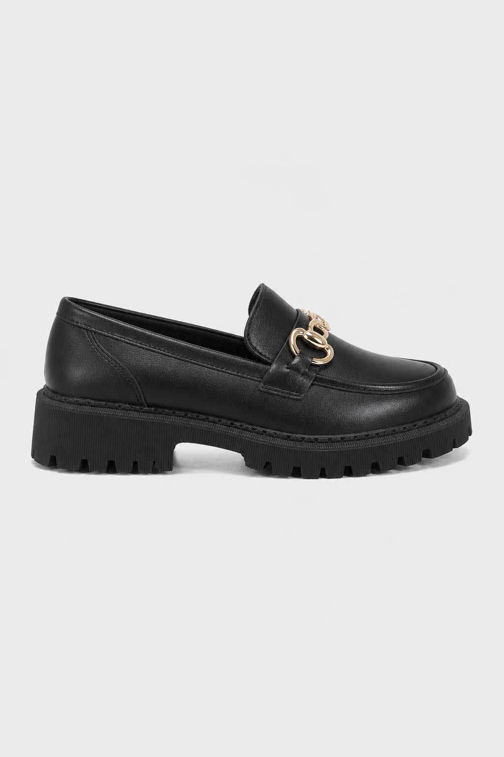 Mocasines Con Plataforma Cadena Dorada