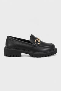 Mocasines Con Plataforma Cadena Dorada
