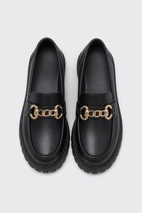 Mocasines Con Plataforma Cadena Dorada