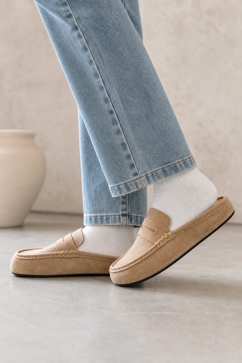 Mocasines Franela Destalonados Mocasín