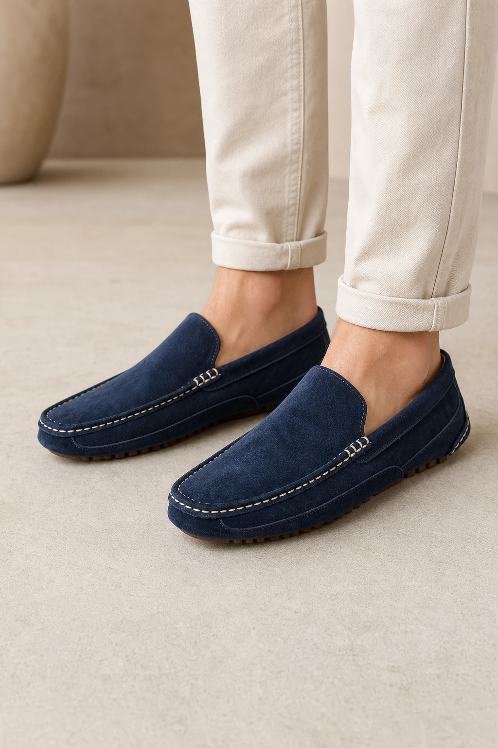 Mocasines Gamuza Azul