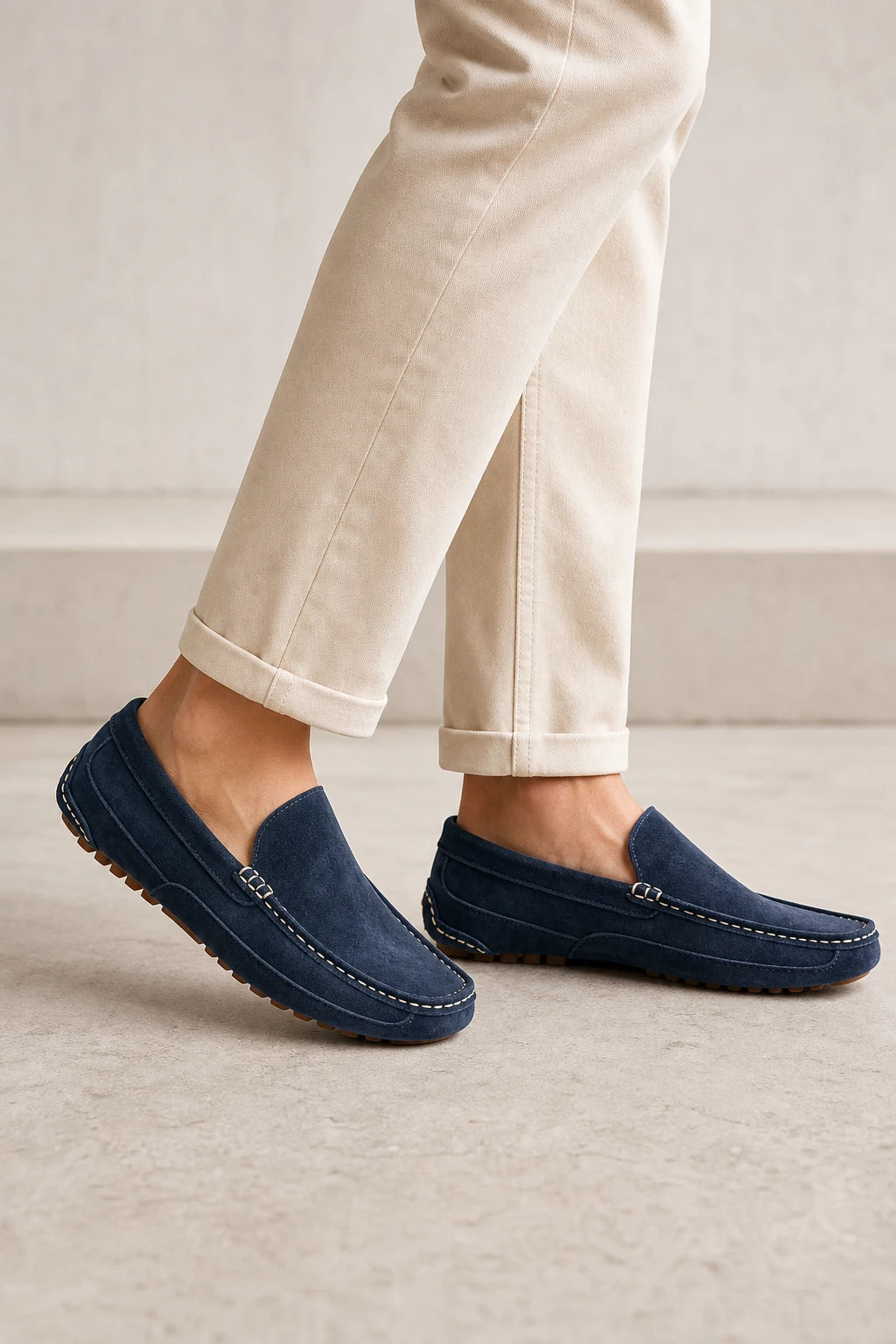 Mocasines Gamuza Azul