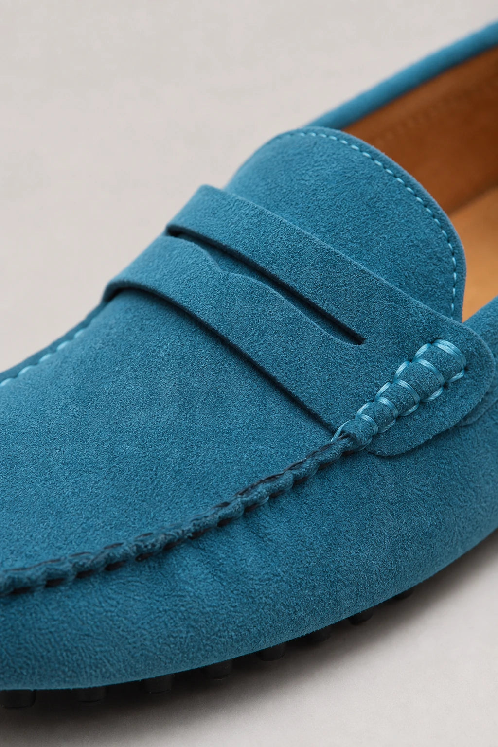Mocasines Hombre Azules De Gamuza Azul