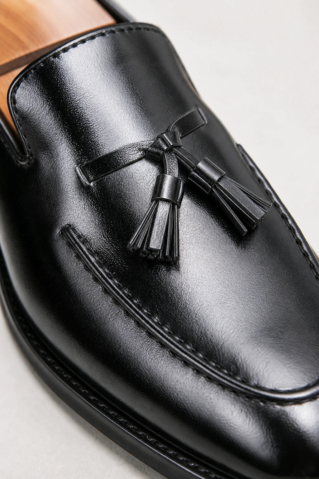 Mocasines Hombre Borlas De Piel Sintética