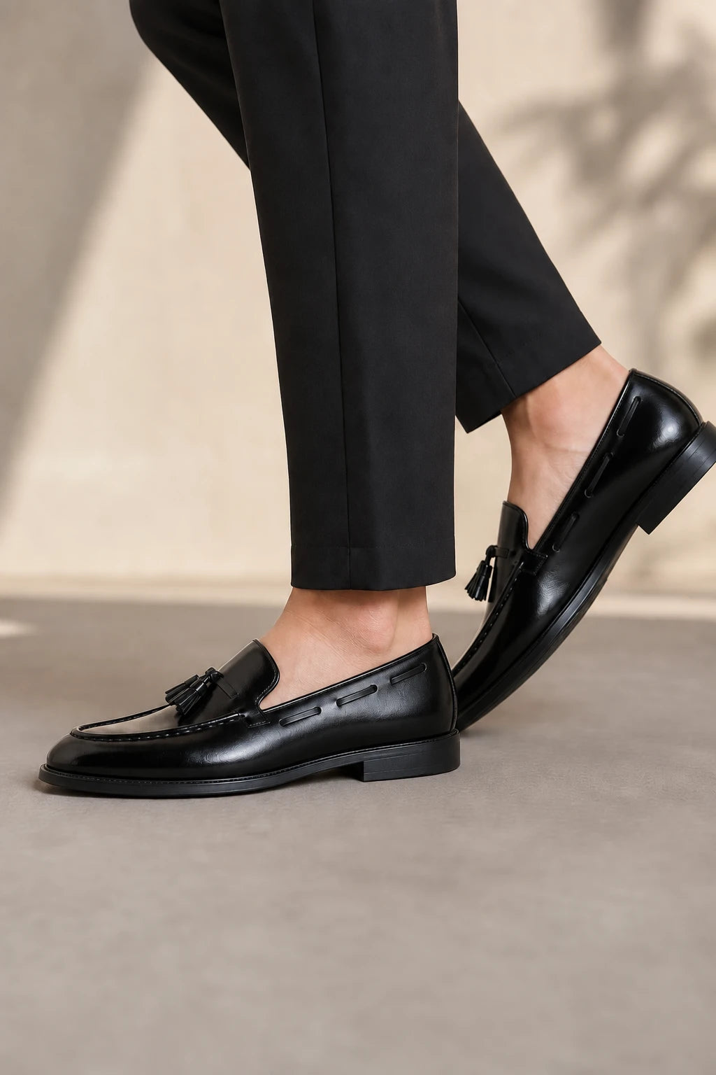 Mocasines Hombre Borlas De Piel Sintética