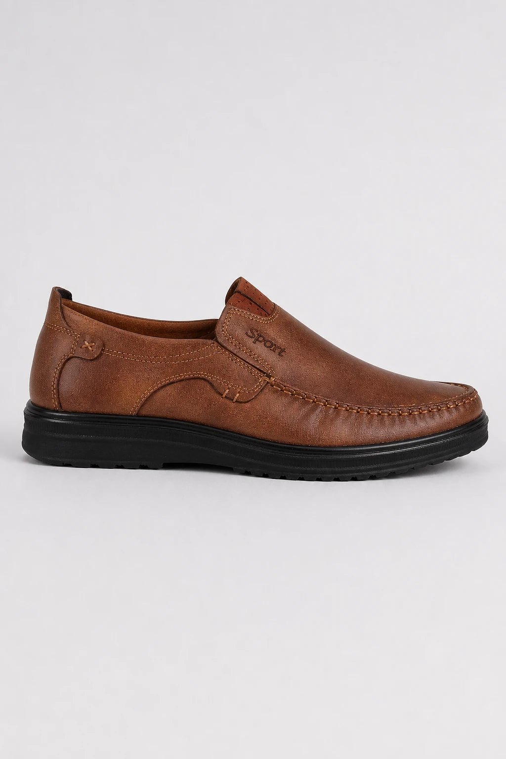 Mocasines Hombre Cuero Sin Cordones