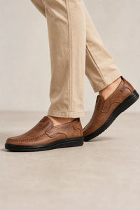Mocasines Hombre Cuero Sin Cordones