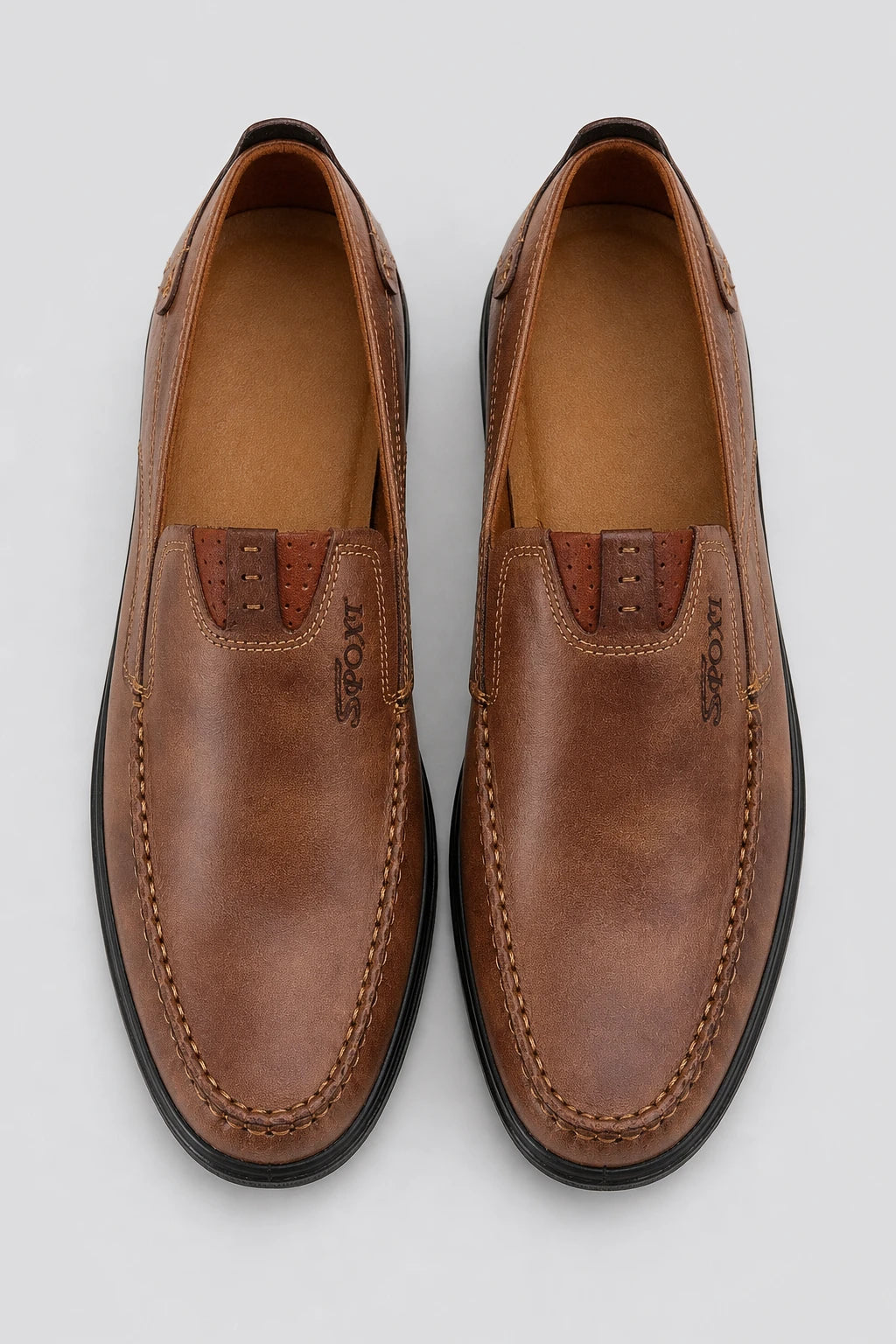 Mocasines Hombre Cuero Sin Cordones