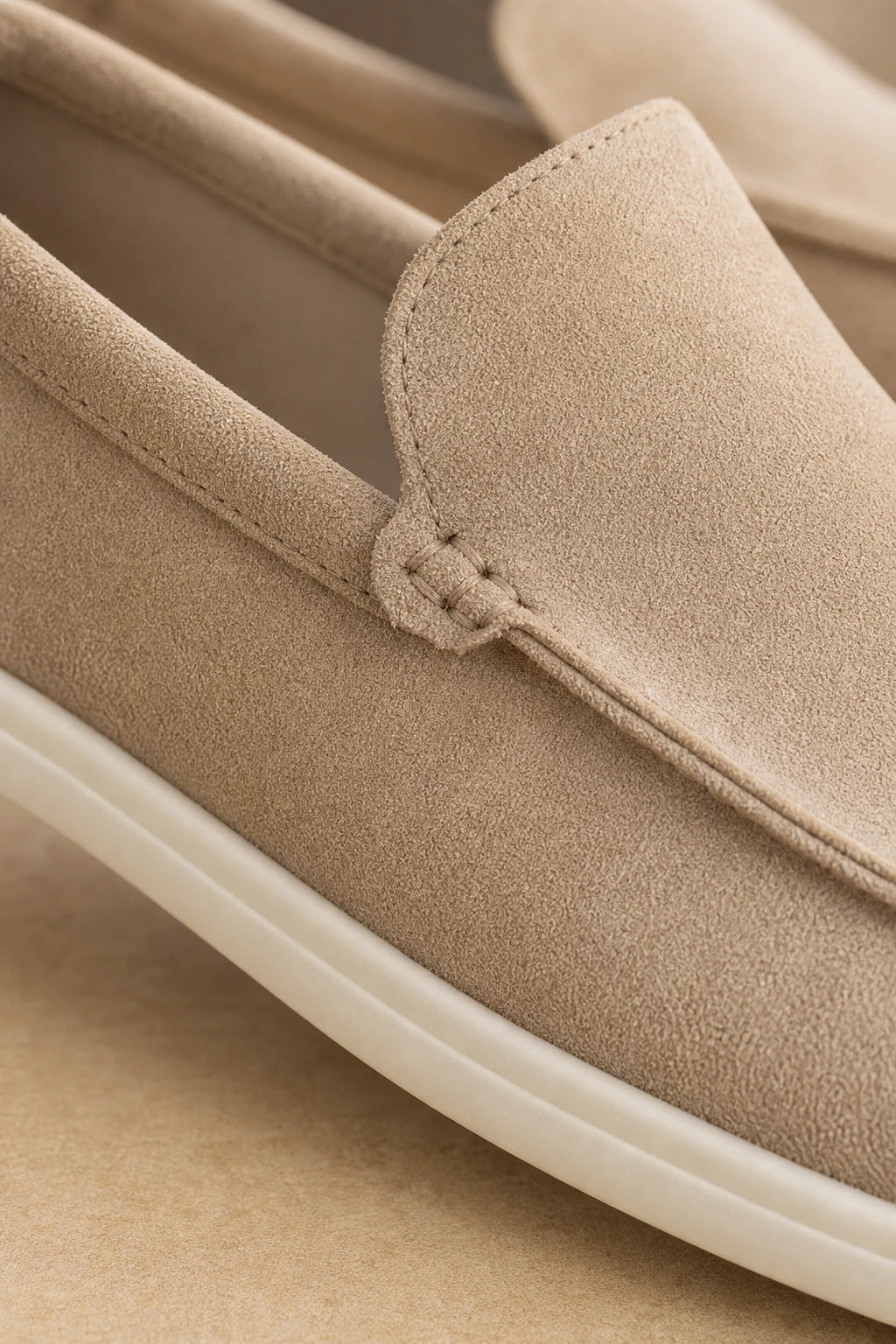 Mocasines Hombre De Ante Sintético Sin Cordones