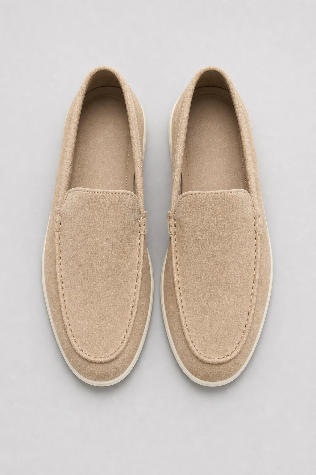 Mocasines Hombre De Ante Sintético Sin Cordones