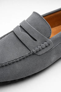 Mocasines Hombre Grises Gamuza Gris