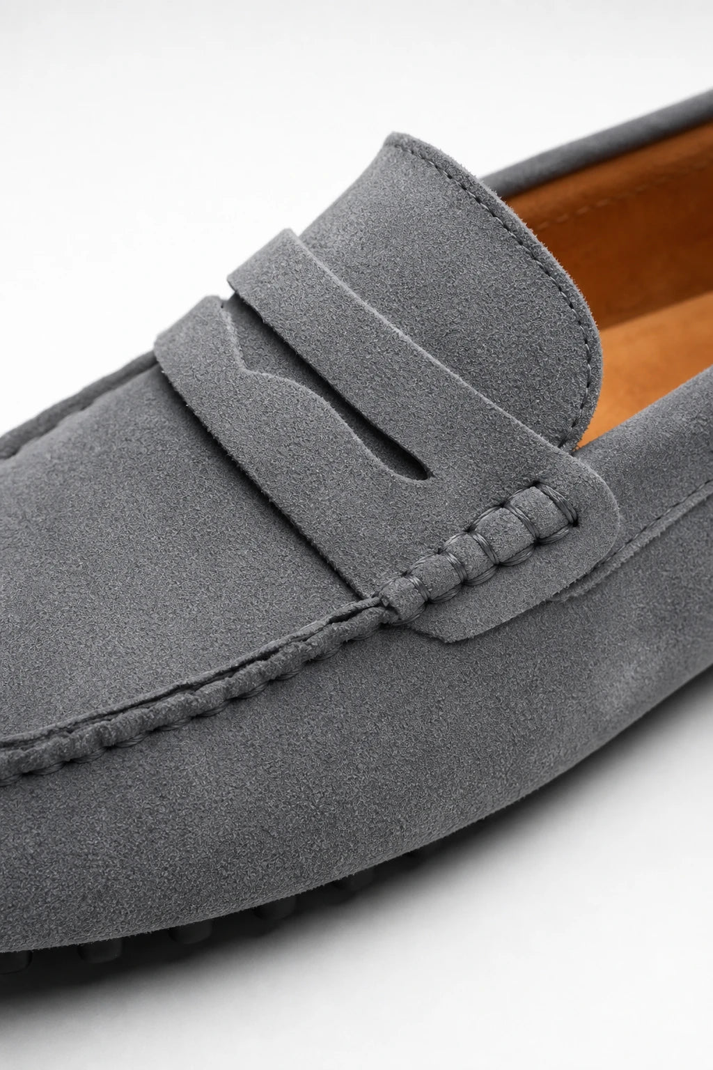 Mocasines Hombre Grises Gamuza Gris
