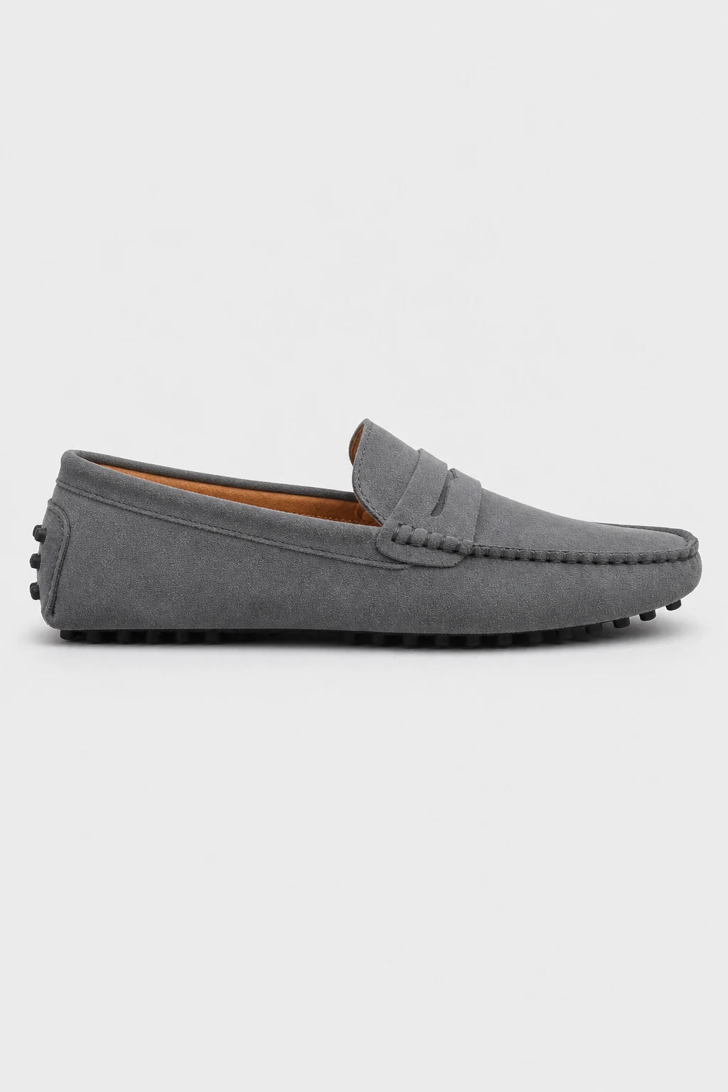 Mocasines Hombre Grises Gamuza Gris