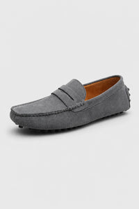 Mocasines Hombre Grises Gamuza Gris