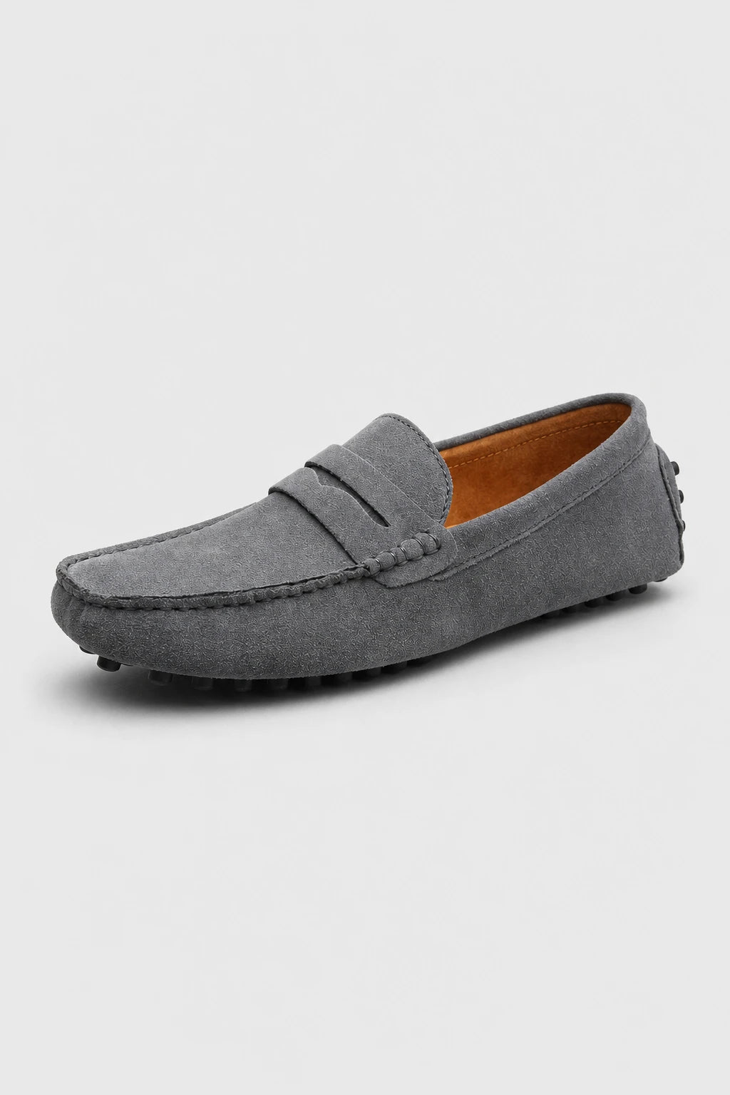 Mocasines Hombre Grises Gamuza Gris