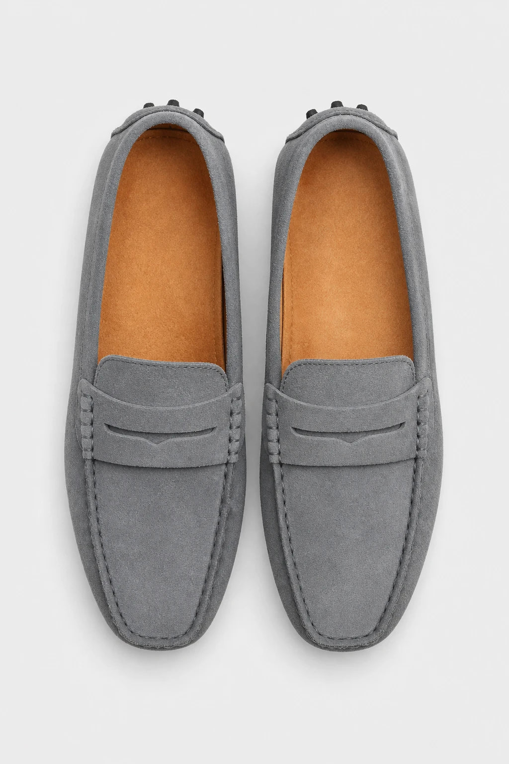 Mocasines Hombre Grises Gamuza Gris
