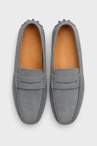Mocasines Hombre Grises Gamuza Gris