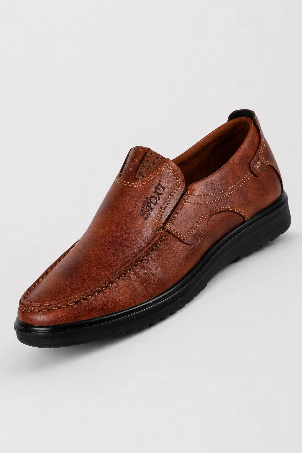 Mocasines Hombre Piel De Cuero Genuino Marrón