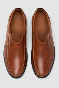 Mocasines Hombre Piel De Cuero Genuino Marrón