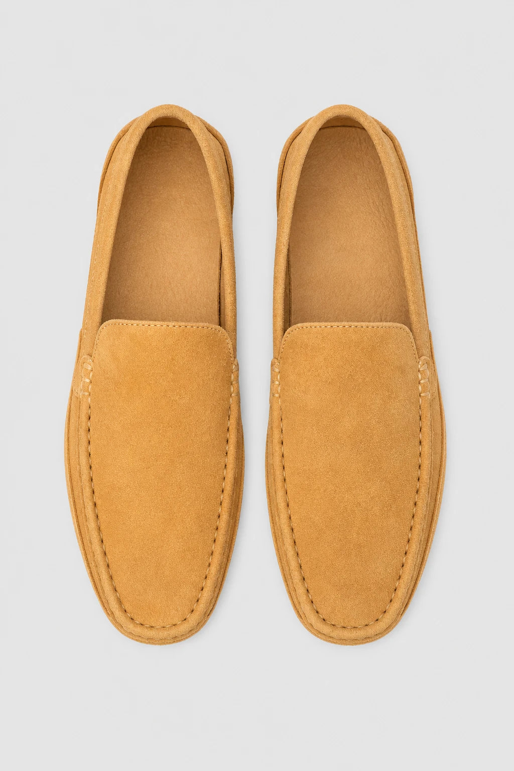 Mocasines Hombres De Gamuza Caqui