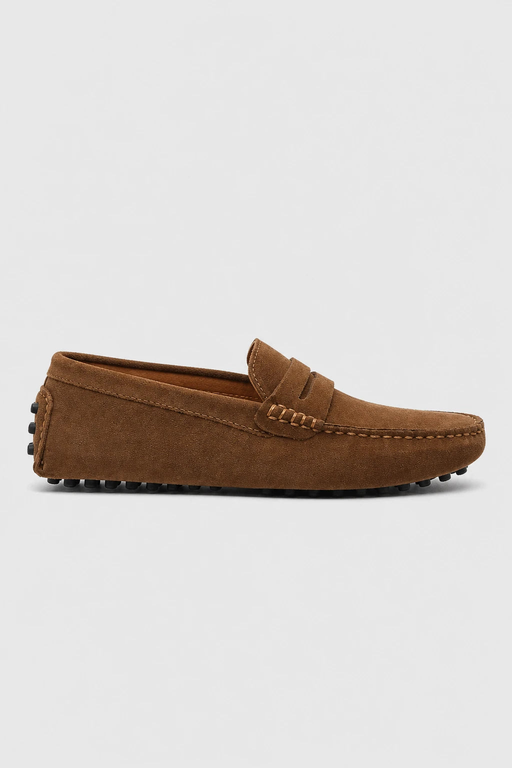 Mocasines Marrones Hombre Gamuza Sin Cordones