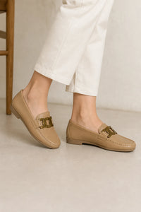 Mocasines Mujer Cómodos Cuero Con Cadena