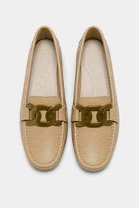 Mocasines Mujer Cómodos Cuero Con Cadena