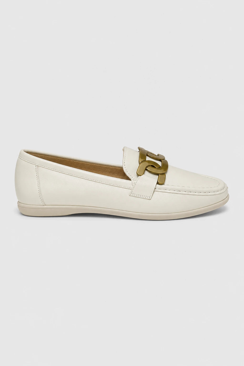 Mocasines Mujer De Cuero Con Cadena