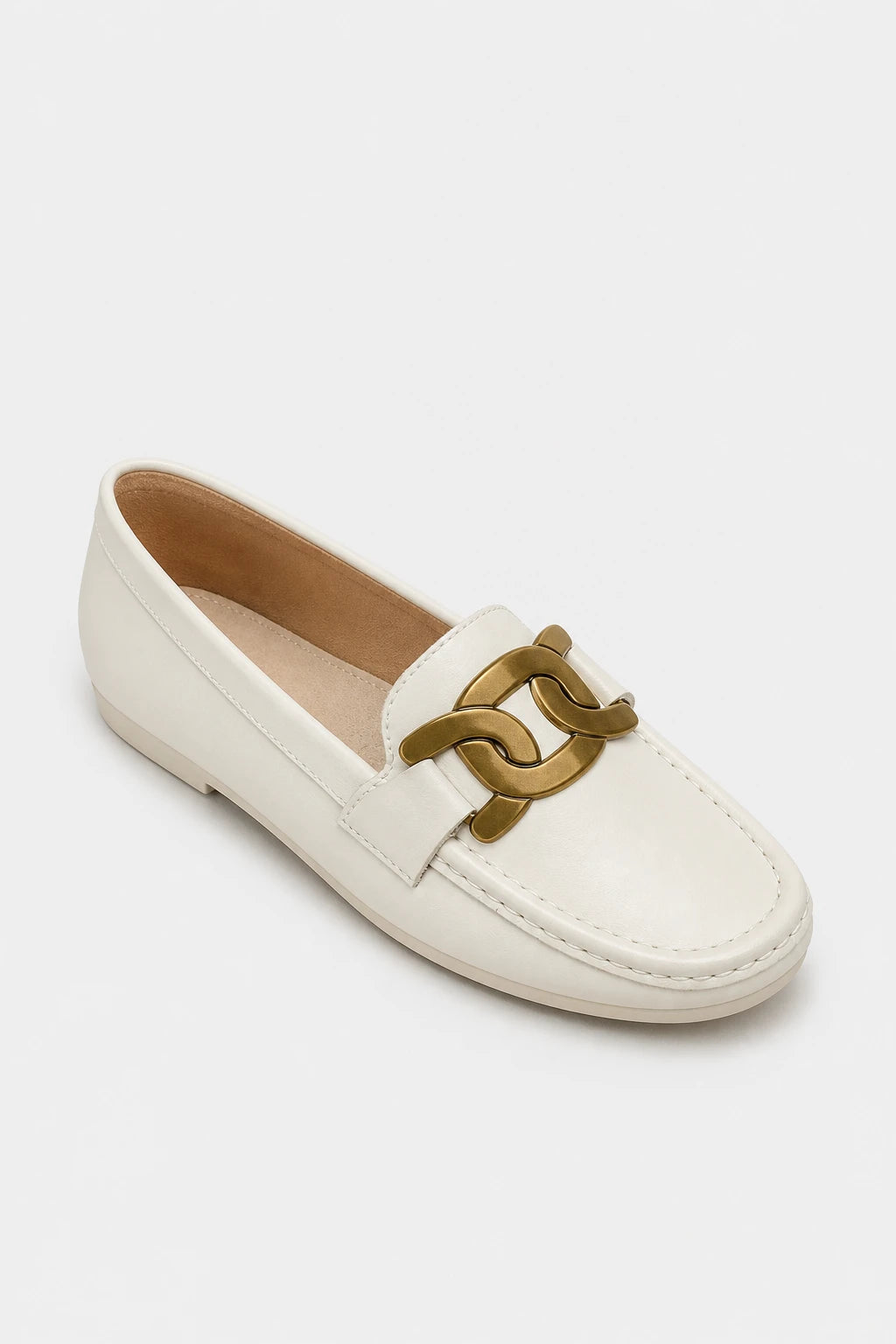 Mocasines Mujer De Cuero Con Cadena