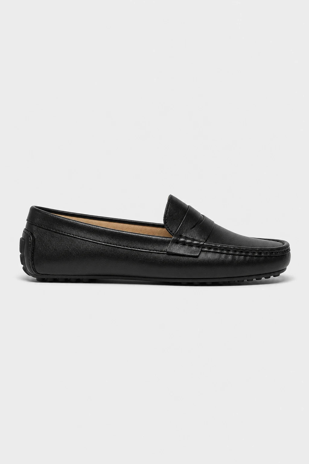 Mocasines Mujer Negros De Cuero Vacuno Planos